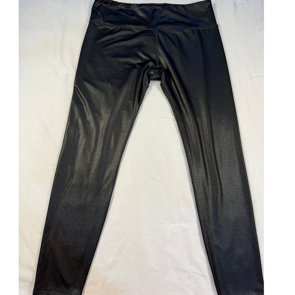 Athleta Elation Ultra High Rise Tight Black Shimmer Leggings XLT Metallic Edgy